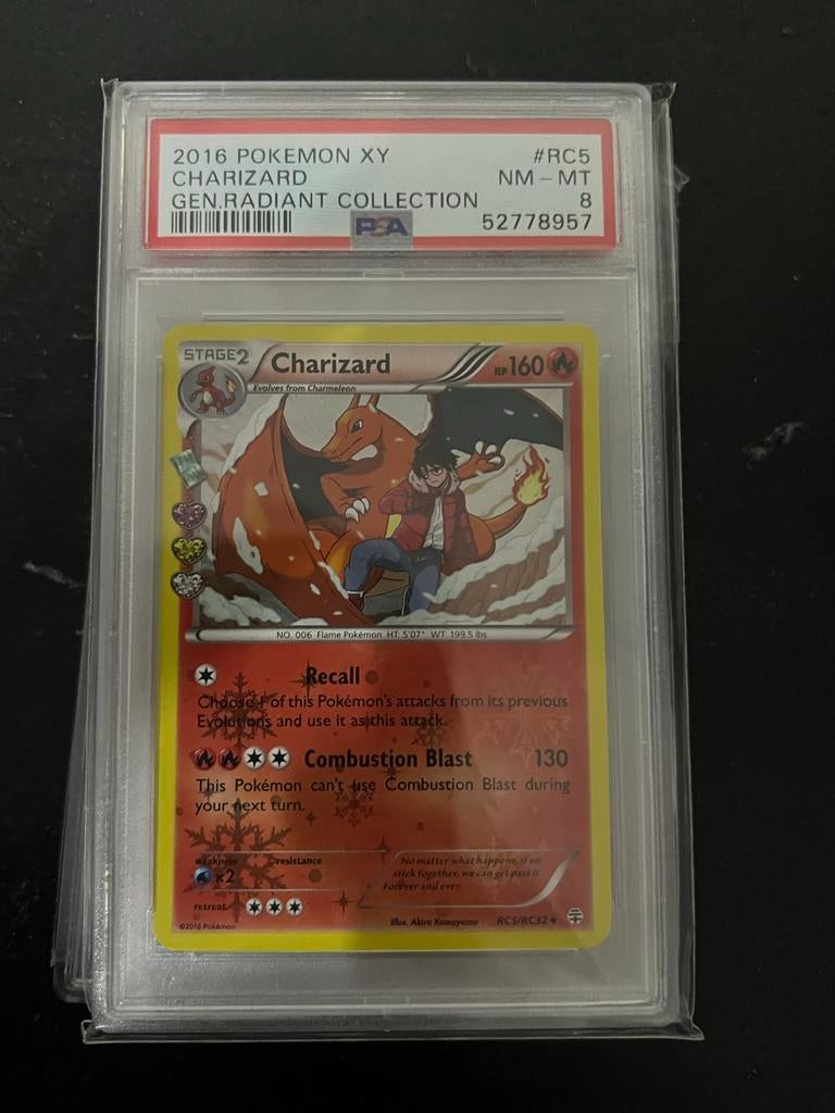 PSA 8 Charizard Generations XY Radiant 2016, Ophalen of Verzenden, Gebruikt, Losse kaart