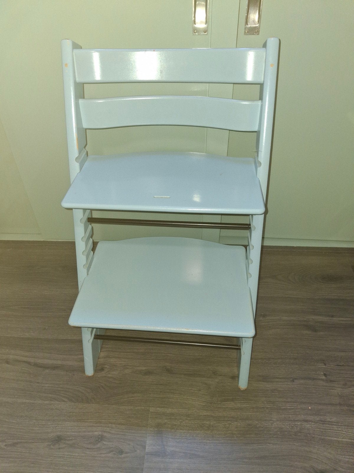 Stokke Tripp Trapp stoel - lichtblauw, Ophalen, Gebruikt, Meegroeistoel, Aanschuifbaar