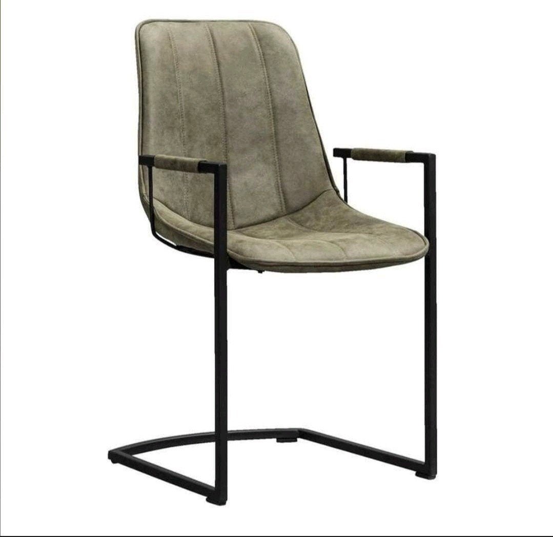 6x Eetkamerstoelen Riv olijfgroen met armleuningen, Ophalen, Overige kleuren, Zo goed als nieuw, Vijf, Zes of meer stoelen