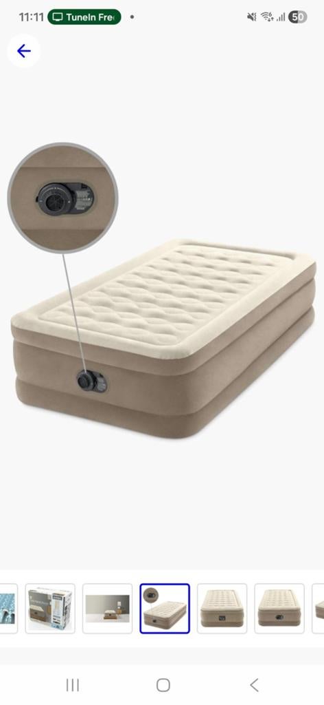 Intex Luchtbed 1-persoons met ingebouwde pomp, Ophalen, Ingebouwde pomp, Zo goed als nieuw, 1-persoons