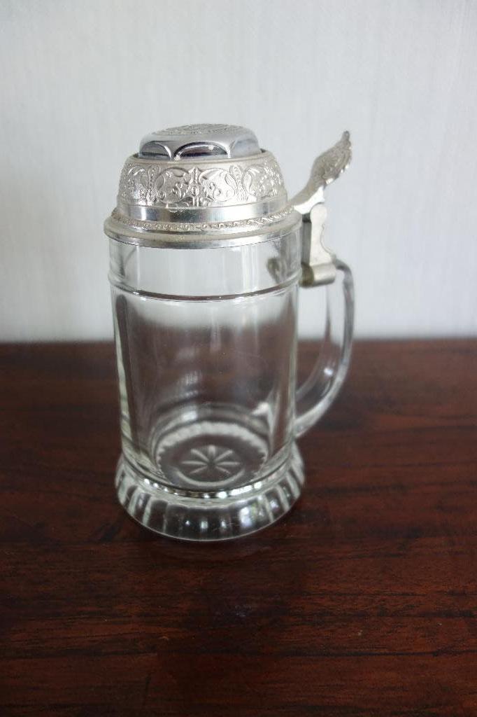 Bierpul met bel in deksel, Verzamelen, Biermerken, Zo goed als nieuw, Pul(len), Overige merken, Ophalen of Verzenden