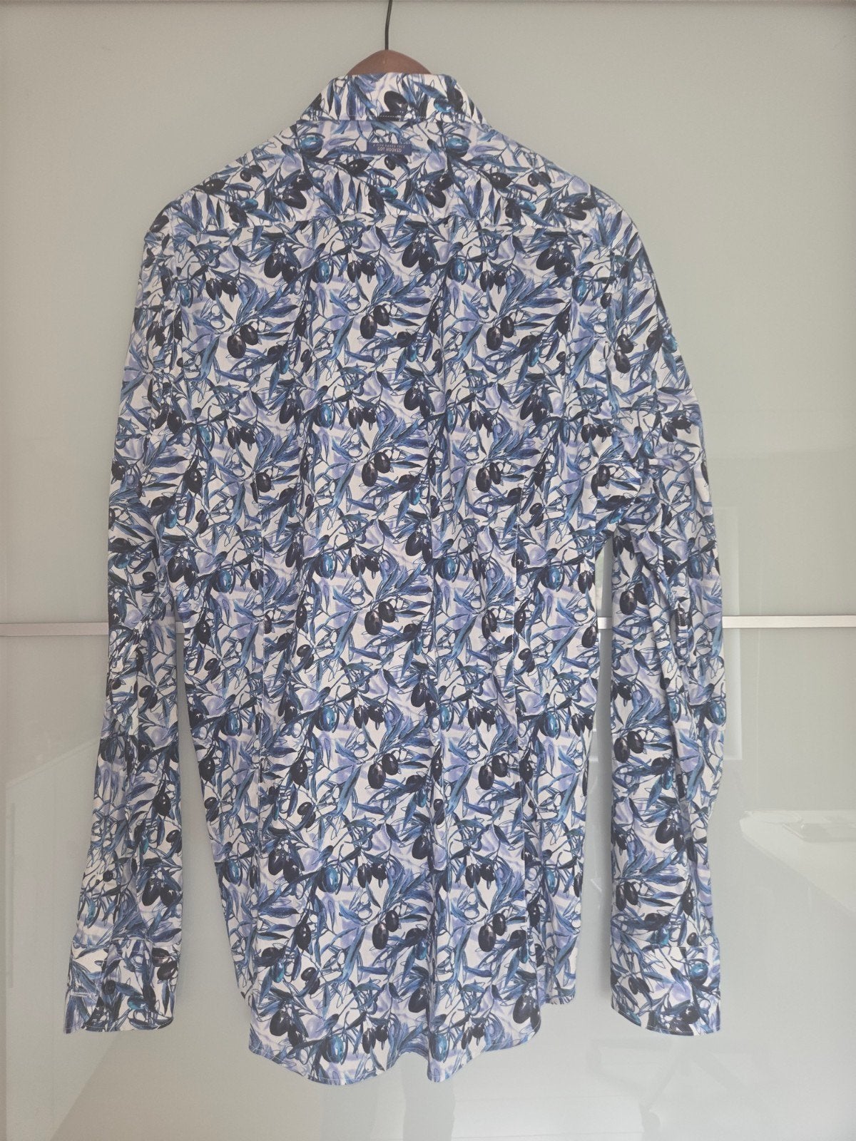 Stijlvol heren overhemd met olijfprint, Kleding | Heren, Blauw, Nieuw, A Fish Named Fred, Ophalen of Verzenden