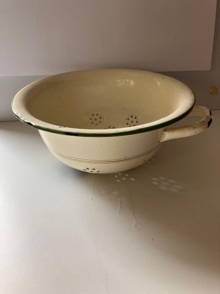 Vintage emaille vergiet, Antiek en Kunst, Ophalen of Verzenden