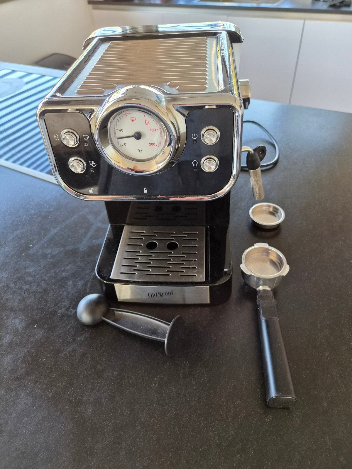 Old School espresso apparaat - Zo goed als nieuw, Ophalen, Espresso apparaat, Gemalen koffie, Zo goed als nieuw