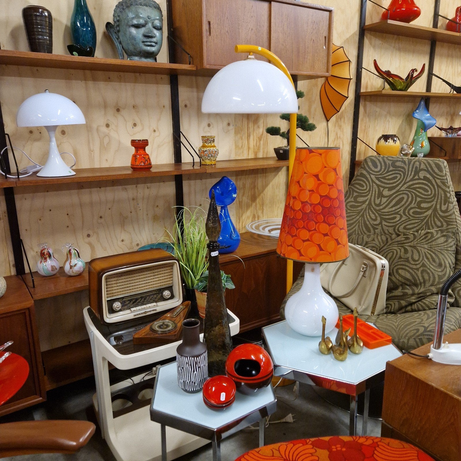 Vrijdag open vintage design dressoir stoelen kast, Antiek en Kunst, Ophalen of Verzenden
