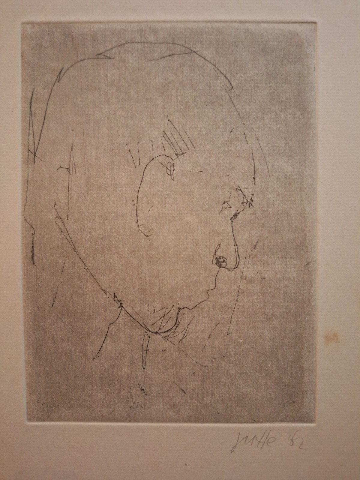 2x Etsen door Jutten, 1962 - Abstracte figuren, Portret, Ophalen of Verzenden, Gesigneerd, 1950 - 1999