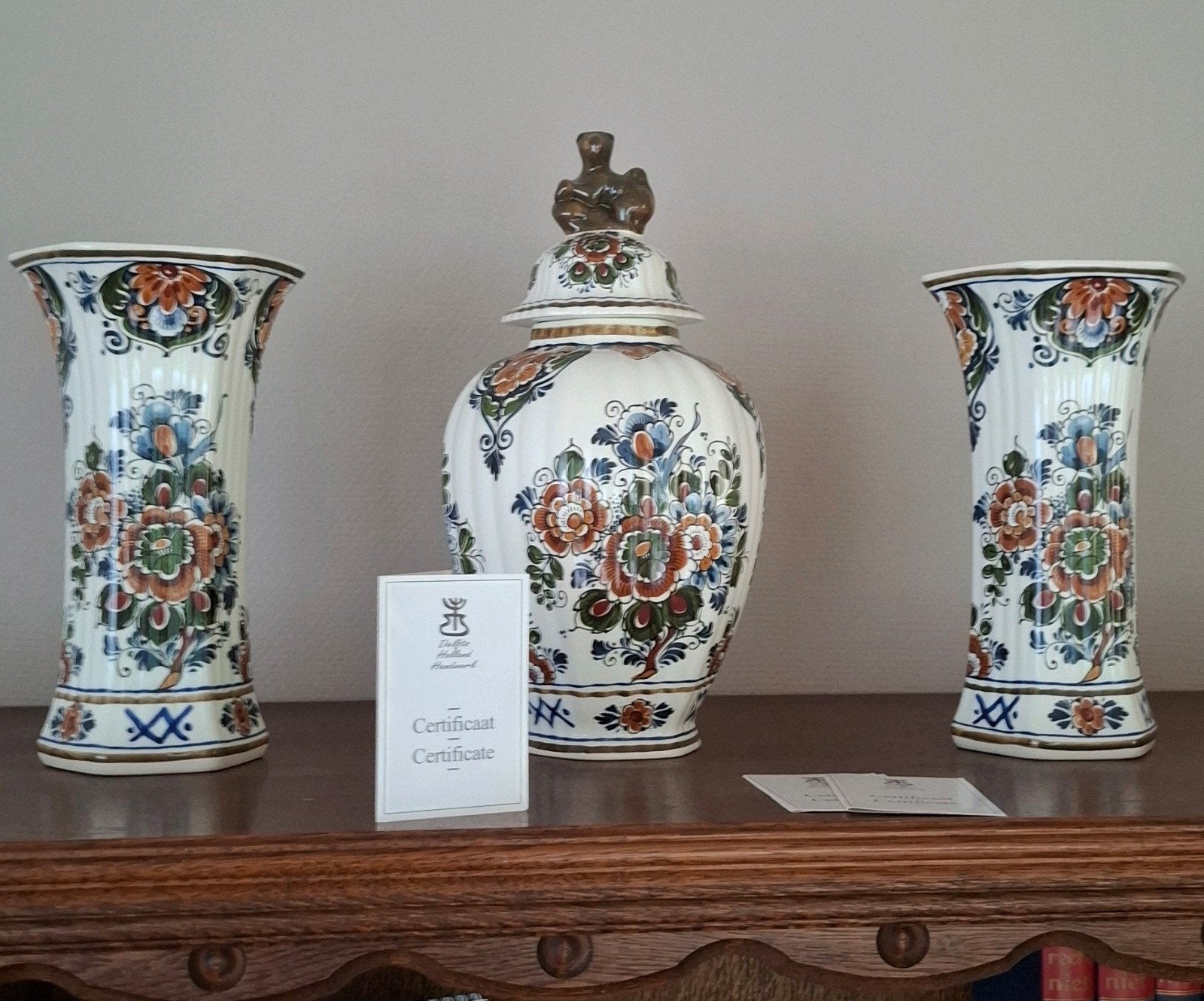 Delfts Flora Keramiek Vazen en Pot met Deksel, Ophalen of Verzenden