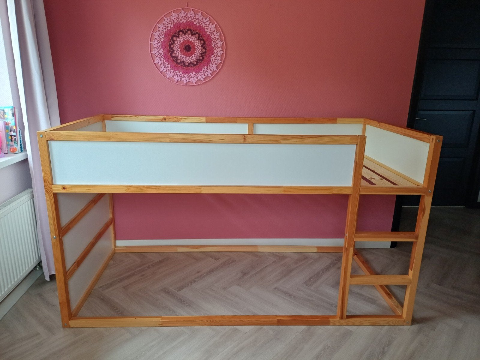 IKEA Kura omkeerbaar bed - grenen/wit, Ophalen, 90 cm, Eenpersoons, 160 tot 180 cm