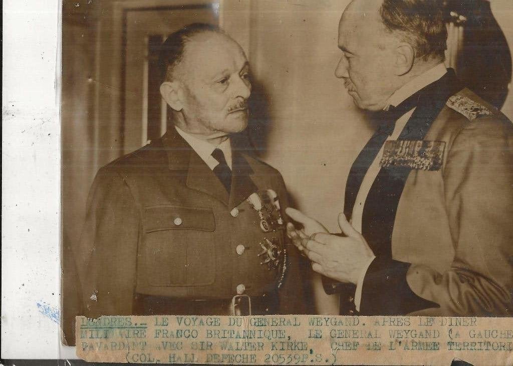 Londen 2e WO Gen Weygand ontmoet Sir Walter Kirke 1939 Foto, Verzamelen, Ophalen of Verzenden, 1920 tot 1940, Ongelopen, Engeland