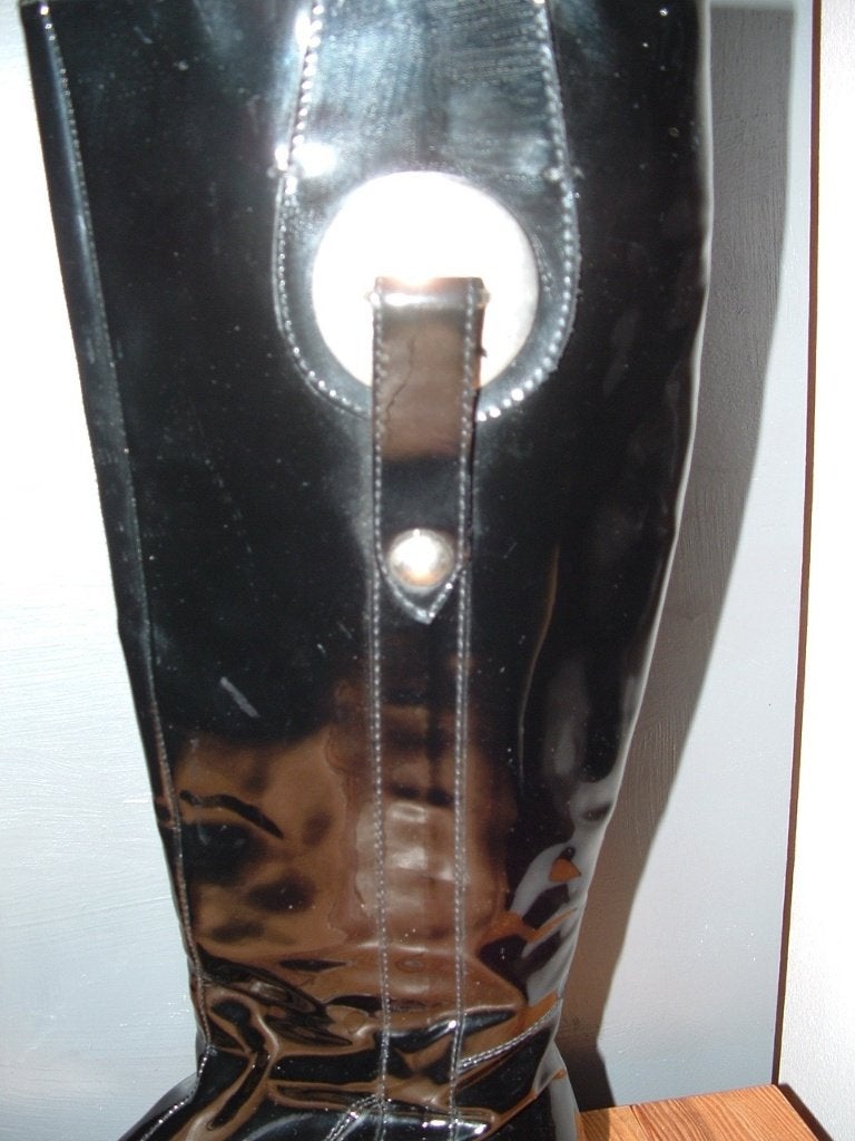 Lakleren ( echt leer) laarzen maat 37 van het merk Diva, Hoge laarzen, Zwart, Ophalen of Verzenden, ''Diva