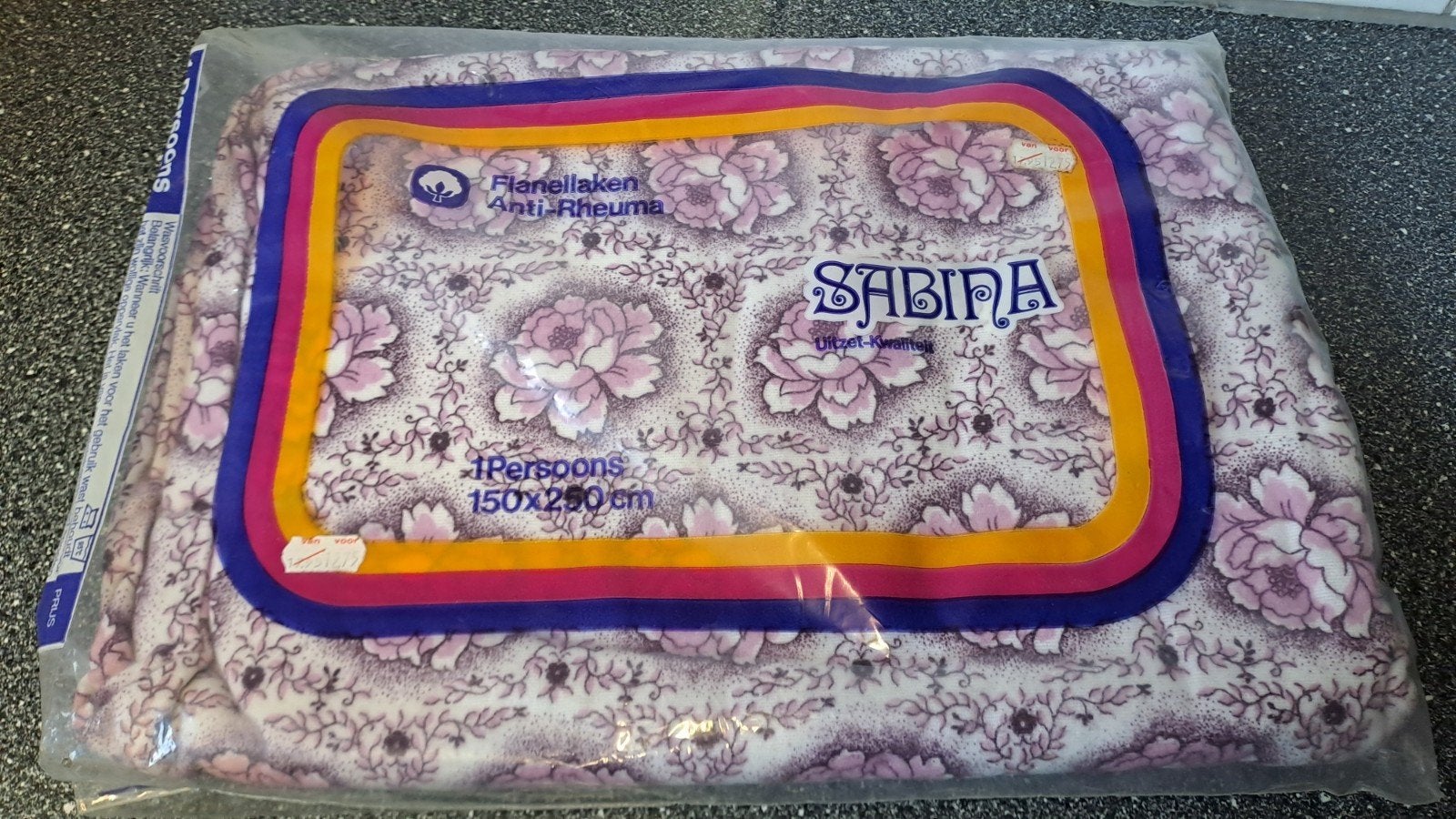 Vintage Sabina Flanellen Laken 1 Persoons - Anti-Rheuma, Paars, Overige typen, Nieuw, Ophalen of Verzenden