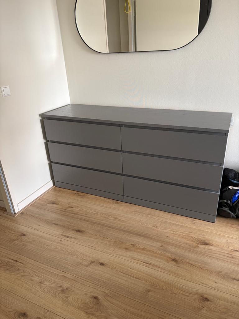 IKEA MALM Ladakast grijs - Zo goed als nieuw, Huis en Inrichting, Kasten | Ladekasten, Ophalen, 5 laden of meer, 150 tot 200 cm