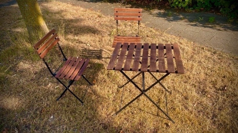 Ikea Tarnö Houten bistroset met 2 stoelen en tafel, Gebruikt, Eettafel, Tuinset, Hout