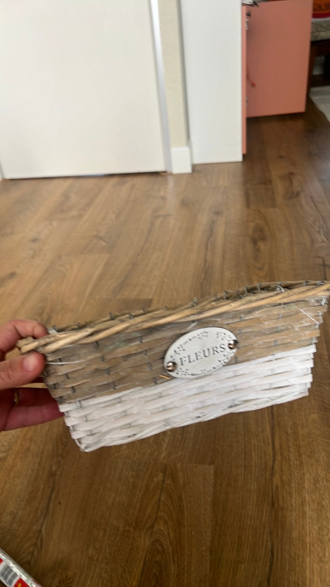 Laatste kans! Rieten mand/ bloempot, Overige materialen, Rond, Ophalen of Verzenden, Zo goed als nieuw