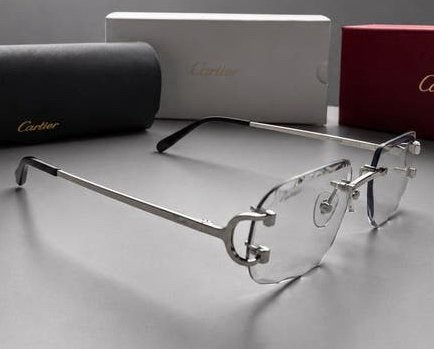 ACTIE! Cartier Zilver DonkerGrijs Zonnebril Meekleurend, Overige merken, Zonnebril, Zwart, Nieuw