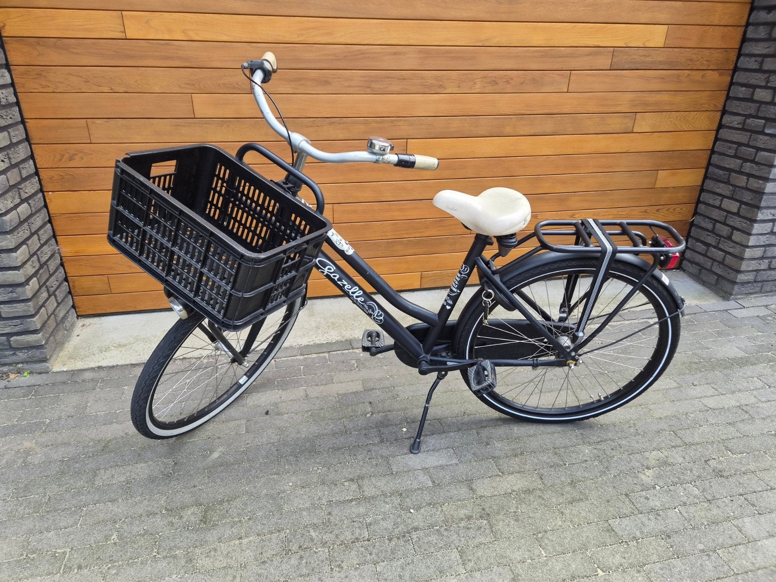 Gazelle damesfiets 26 inch met voordrager en mand, Terugtraprem, Gebruikt, Versnellingen, Ophalen of Verzenden