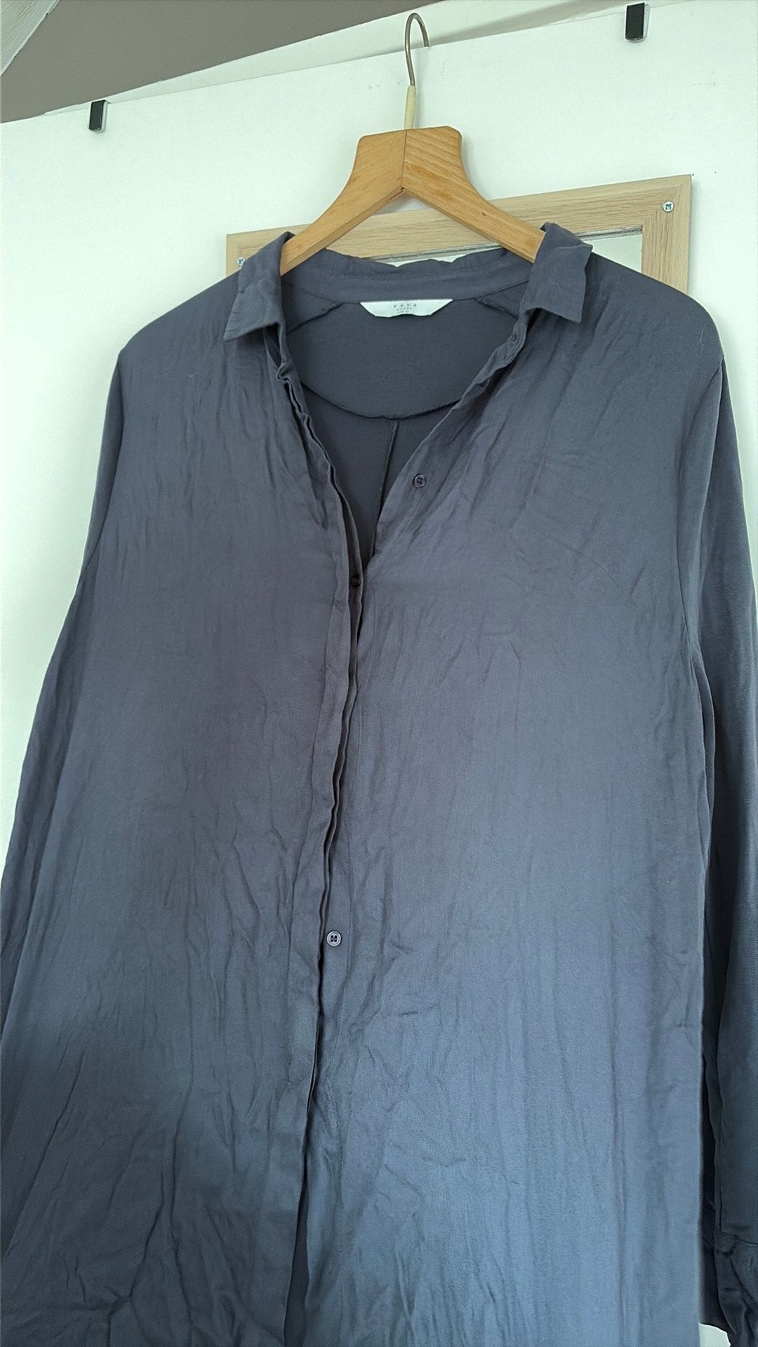 YAYA blouse grijs/blauw, Verzenden, Gedragen, Maat 42/44 (L), Blauw