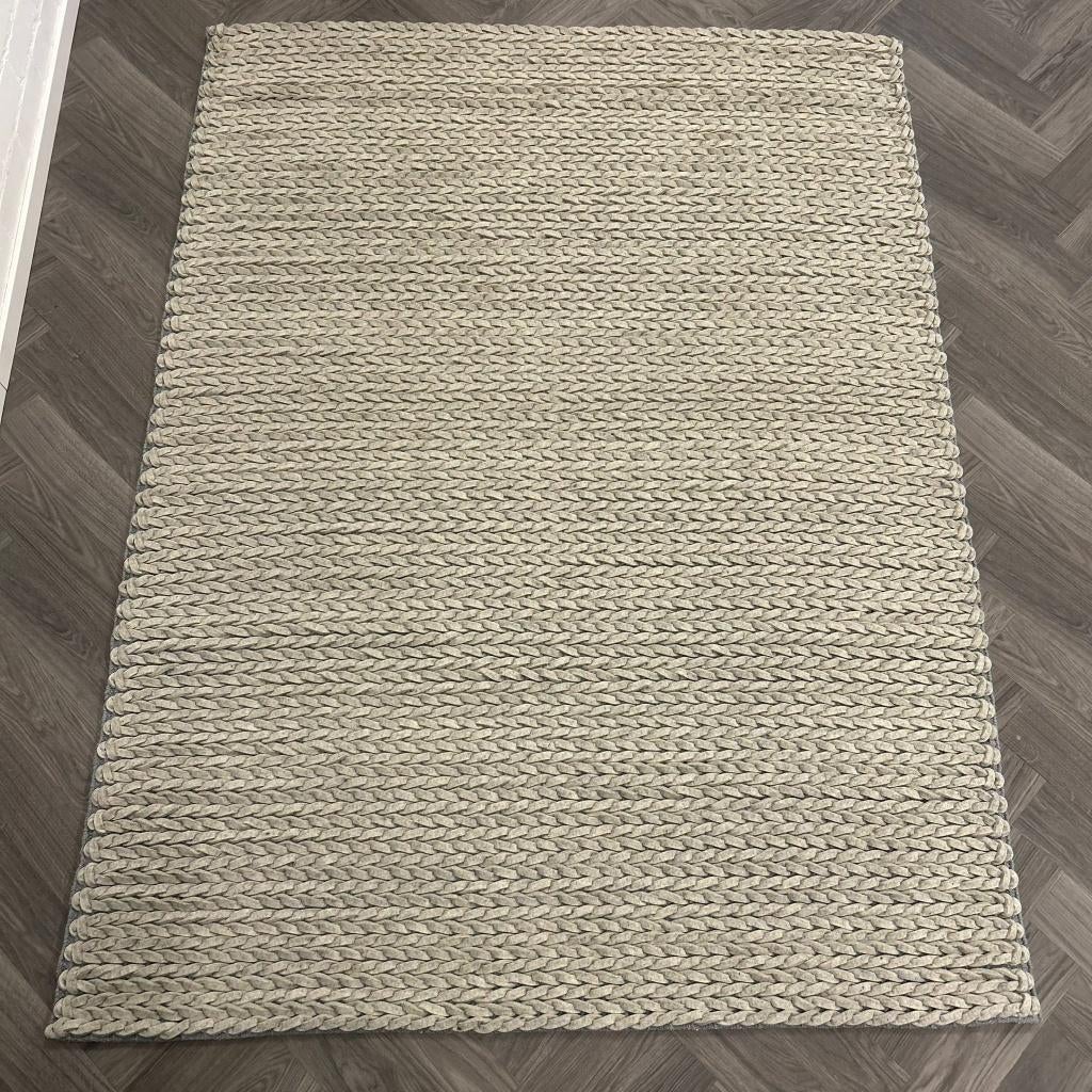 Vloerkleed Brinker Carpets Kabel Grijs - 170x230cm, 150 tot 200 cm, 200 cm of meer, Ophalen of Verzenden, Zo goed als nieuw