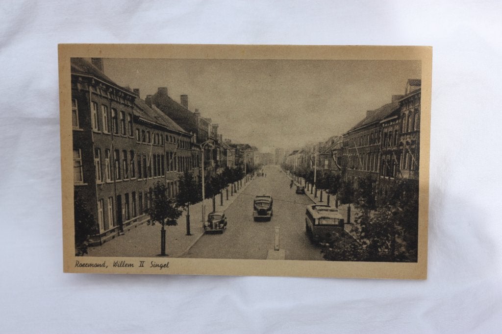 Oude kaart Roermond Willem II singel ongelopen, Ophalen of Verzenden, 1940 tot 1960, Ongelopen, Limburg
