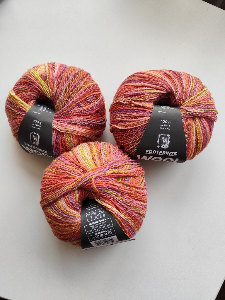 T.k. 3 bollen Lang Yarns Footprints Wooladdicts, Ophalen of Verzenden, Nieuw, Breien of Haken, Wol of Garen