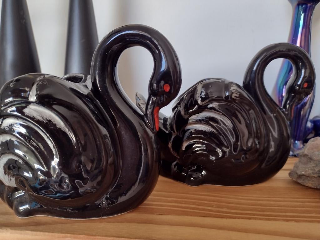 Vintage bloempotjes zwanen., Antiek en Kunst, Ophalen of Verzenden