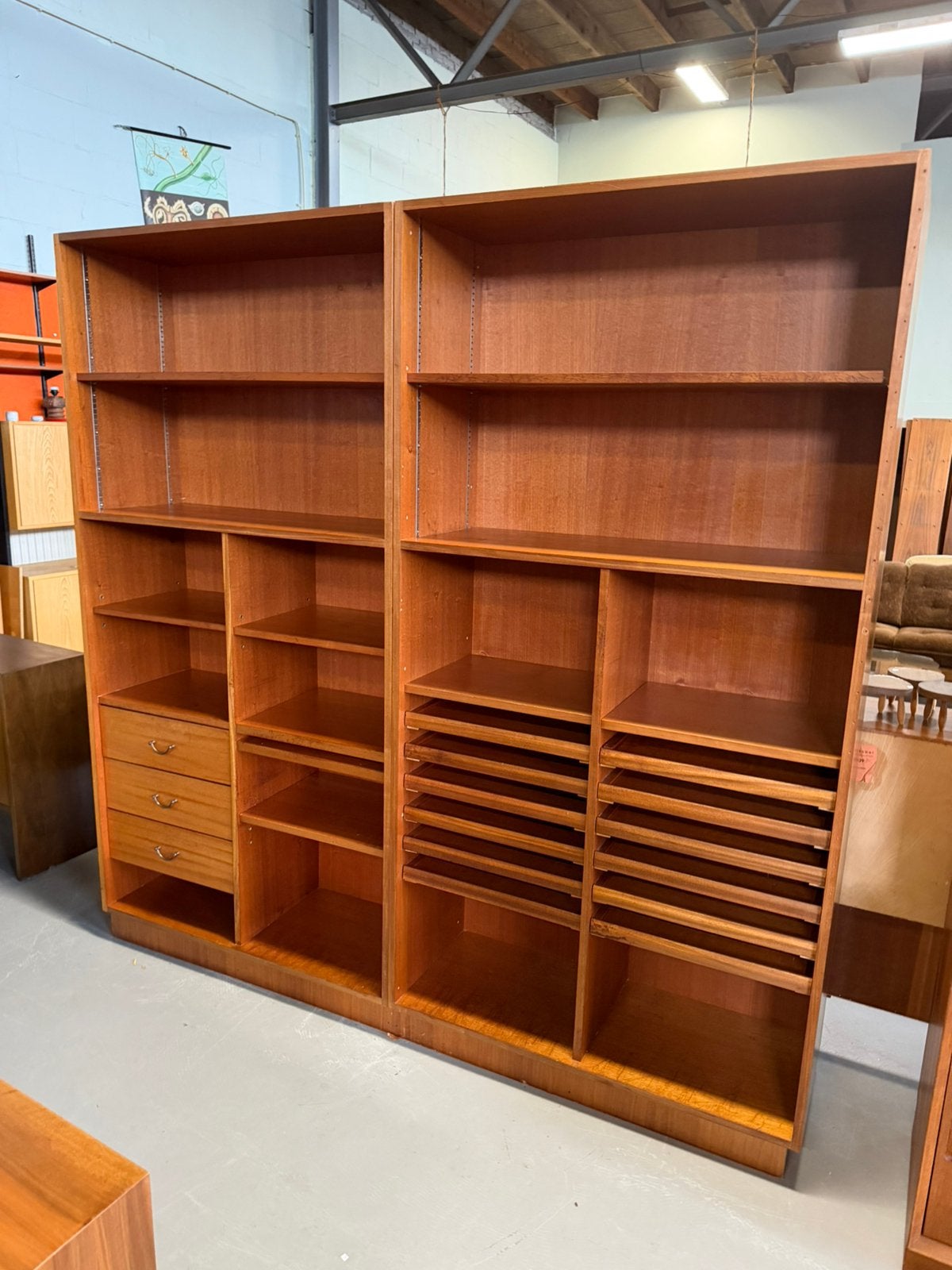Vintage kast boekenkast lpkast opbergkast, Ophalen, Gebruikt, 200 cm of meer, 25 tot 50 cm