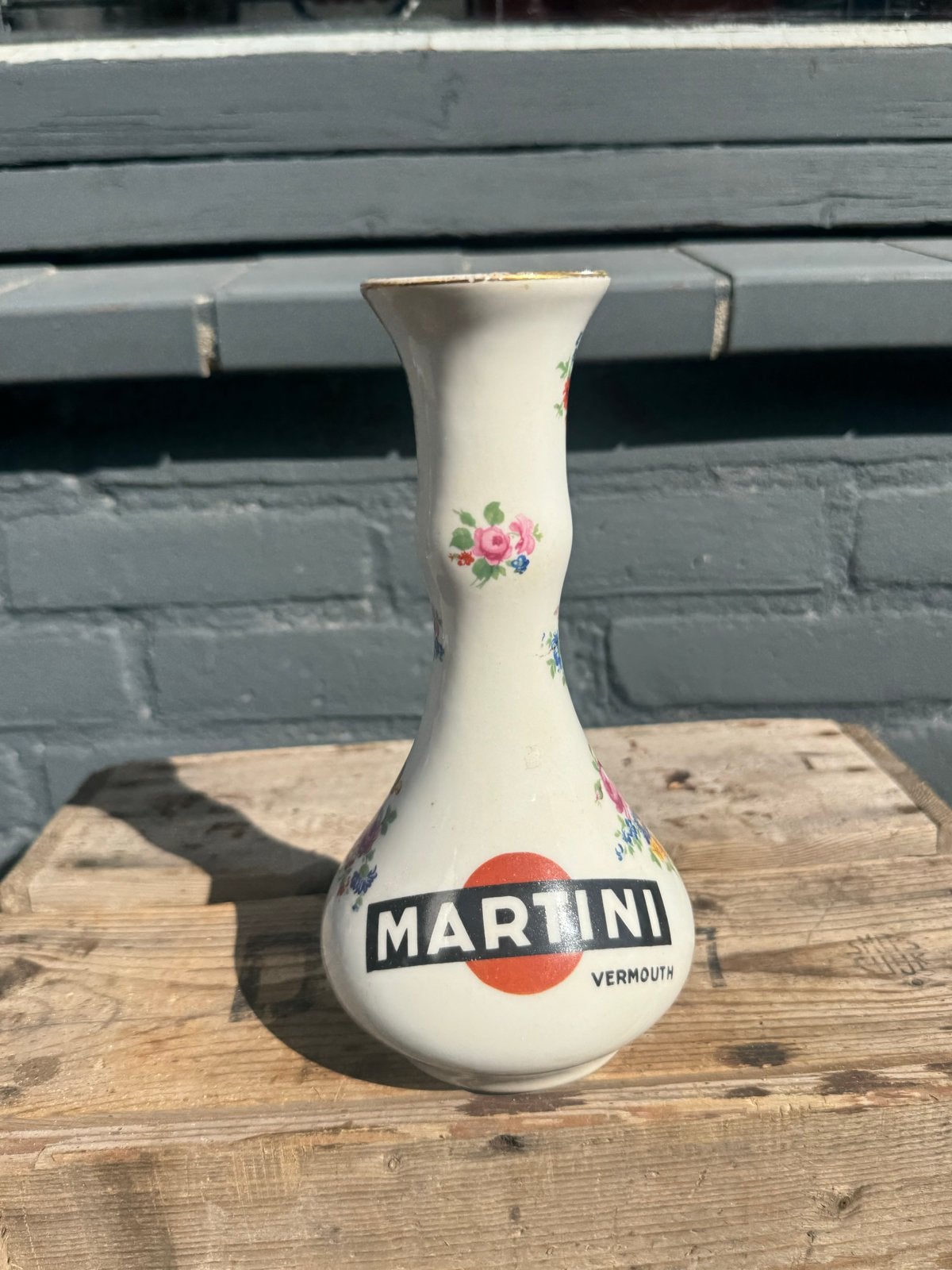 Vintage Martini & Rossi Vermouth vaas - Belgisch porselein, Ophalen of Verzenden