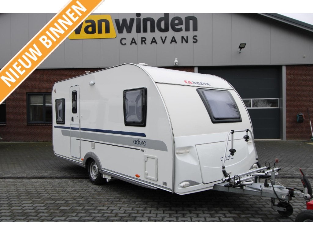 Adria Adora 462 PU Mover-Voortent-Fietsenrek, Rondzit, Overige typen, Adria, 4 tot 5 meter