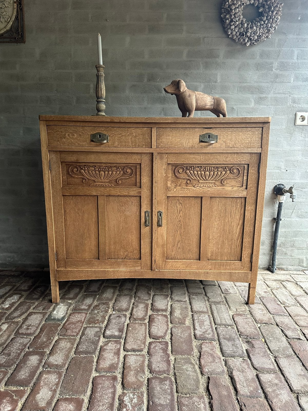 Prachtig oud eiken kast, ca 1900, Ophalen