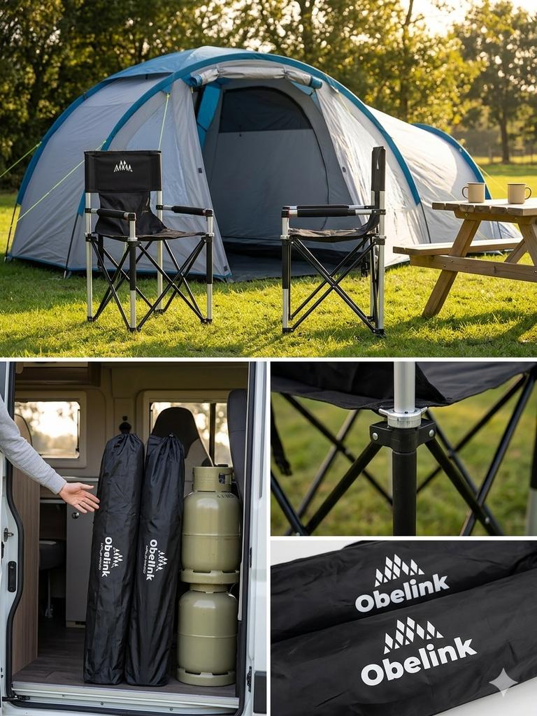 Obelink Compact Black Kinderstoel - Ideaal voor Camping/Tuin, Ophalen, Zo goed als nieuw, Campingstoel