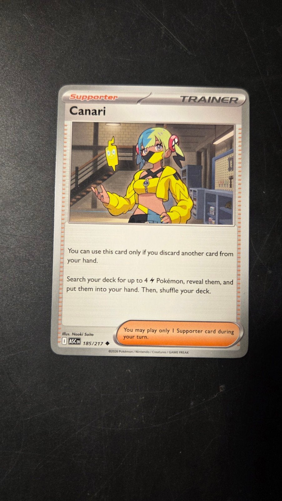Canari 185/217 - Ascended Heroes Pokémon Kaart, Verzenden, Zo goed als nieuw, Losse kaart