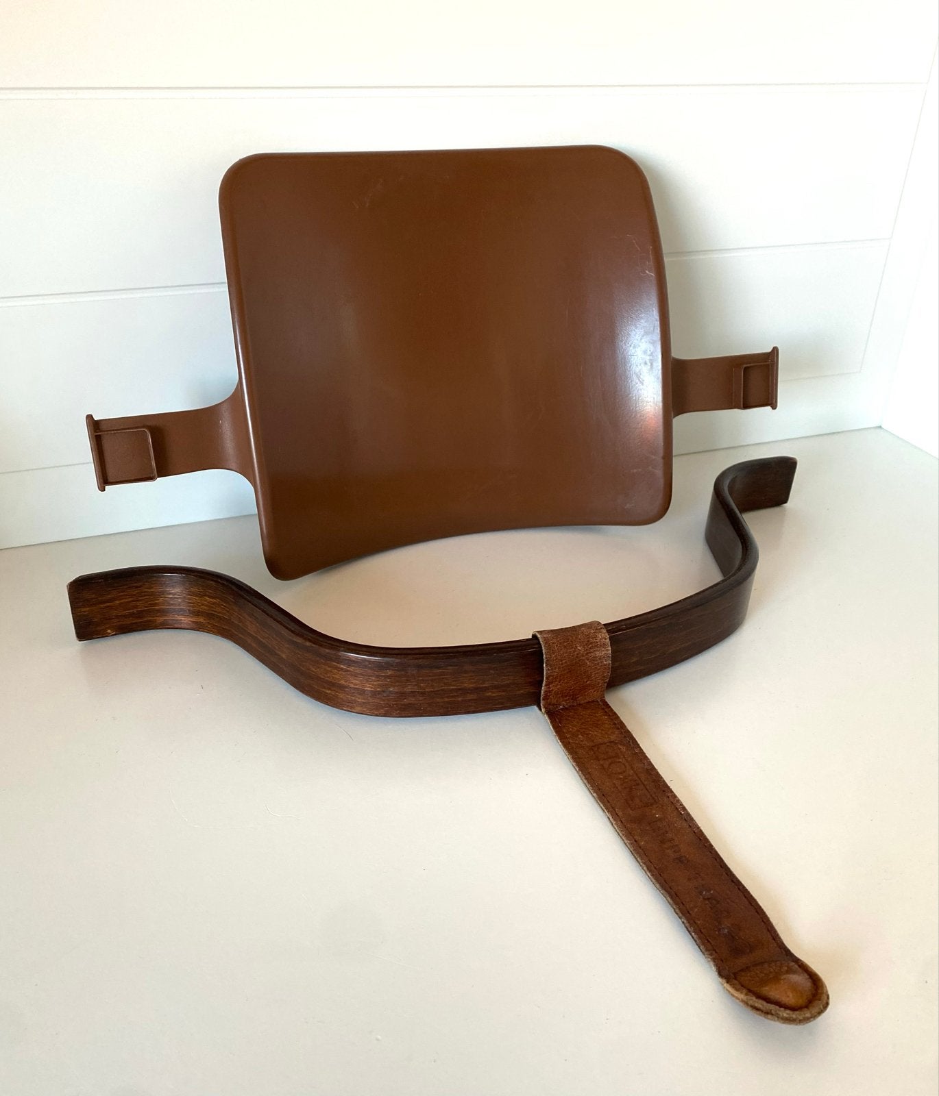 Stokke Tripp Trapp Baby Set bruin houten beugel, Ophalen of Verzenden, Gebruikt, Meegroeistoel, Gordel(s)