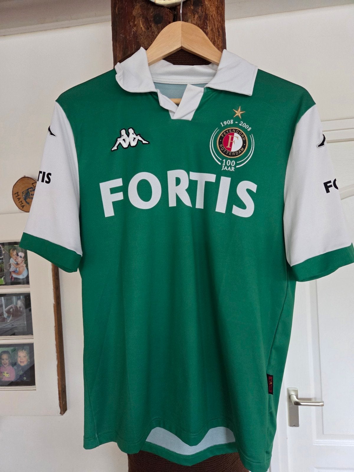 Feyenoord 100 jaar shirt Kappa maat L groen wit, Maat 52/54 (L), Kappa, Ophalen of Verzenden, Zo goed als nieuw