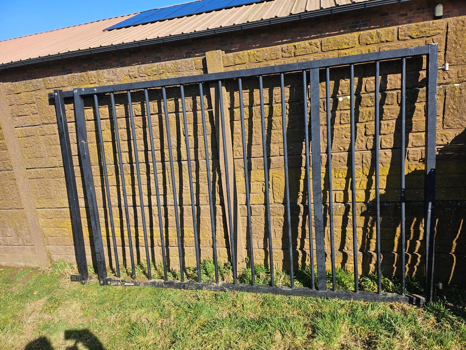 Stevig zwart spijlenhekwer/poortk met poort, Ophalen, Met poort, Gebruikt, Spijlenhekwerk
