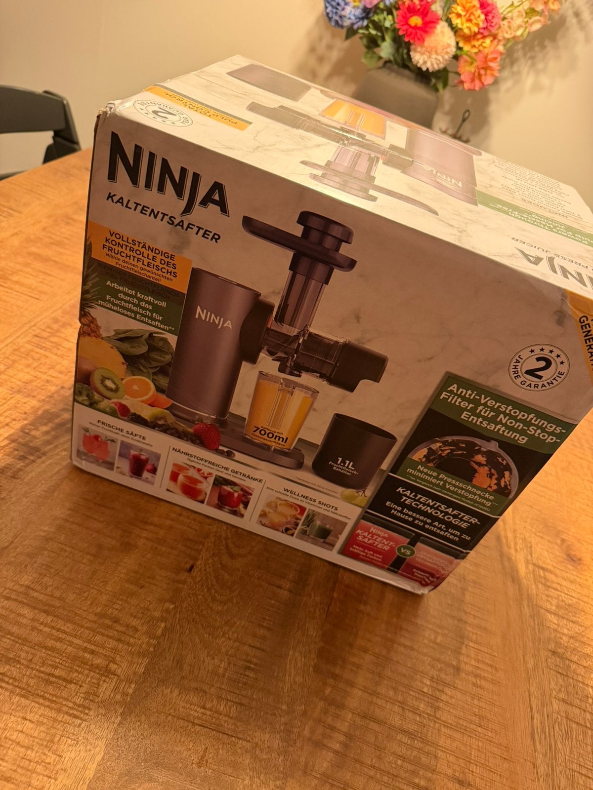 Ninja Kaltentsafter (cold press juicer), Witgoed en Apparatuur, Ophalen of Verzenden, Nieuw, Elektrisch, Slowjuicer