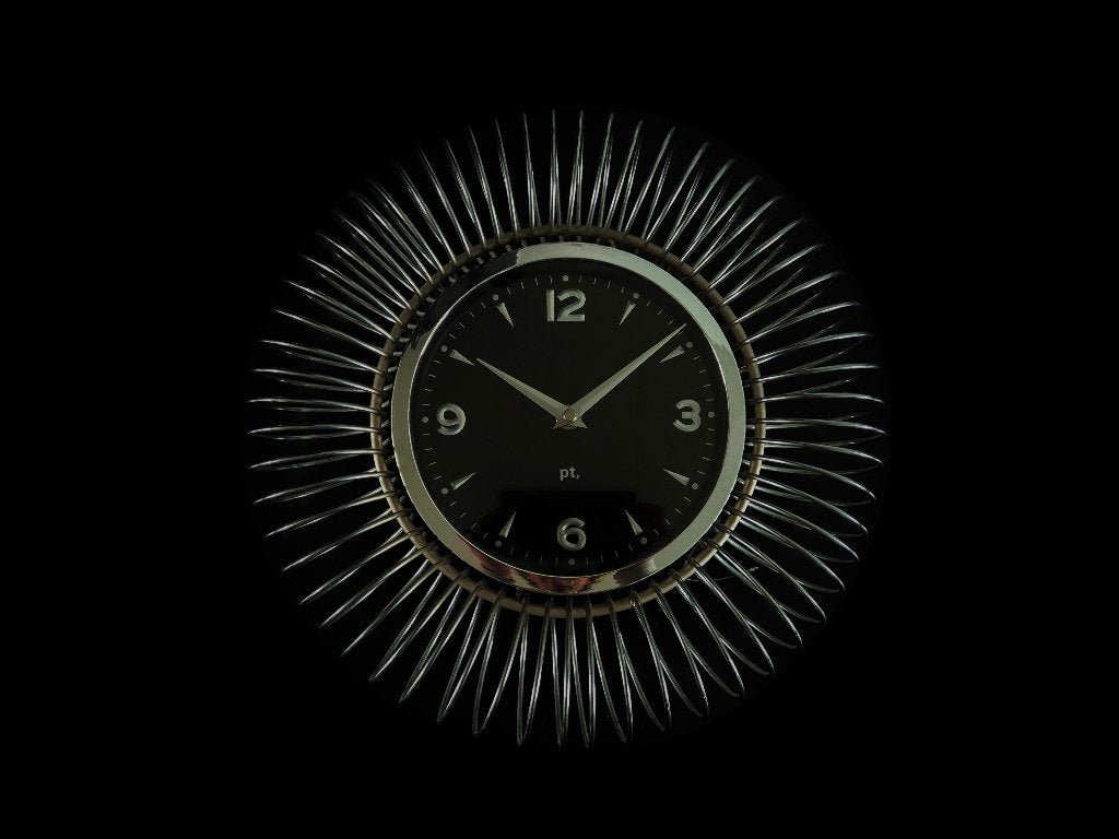 Fantastische vintage Pt, design jaren 80 spiraal wand klok, Ophalen, Analoog, Werkt op batterijen, Wandklok