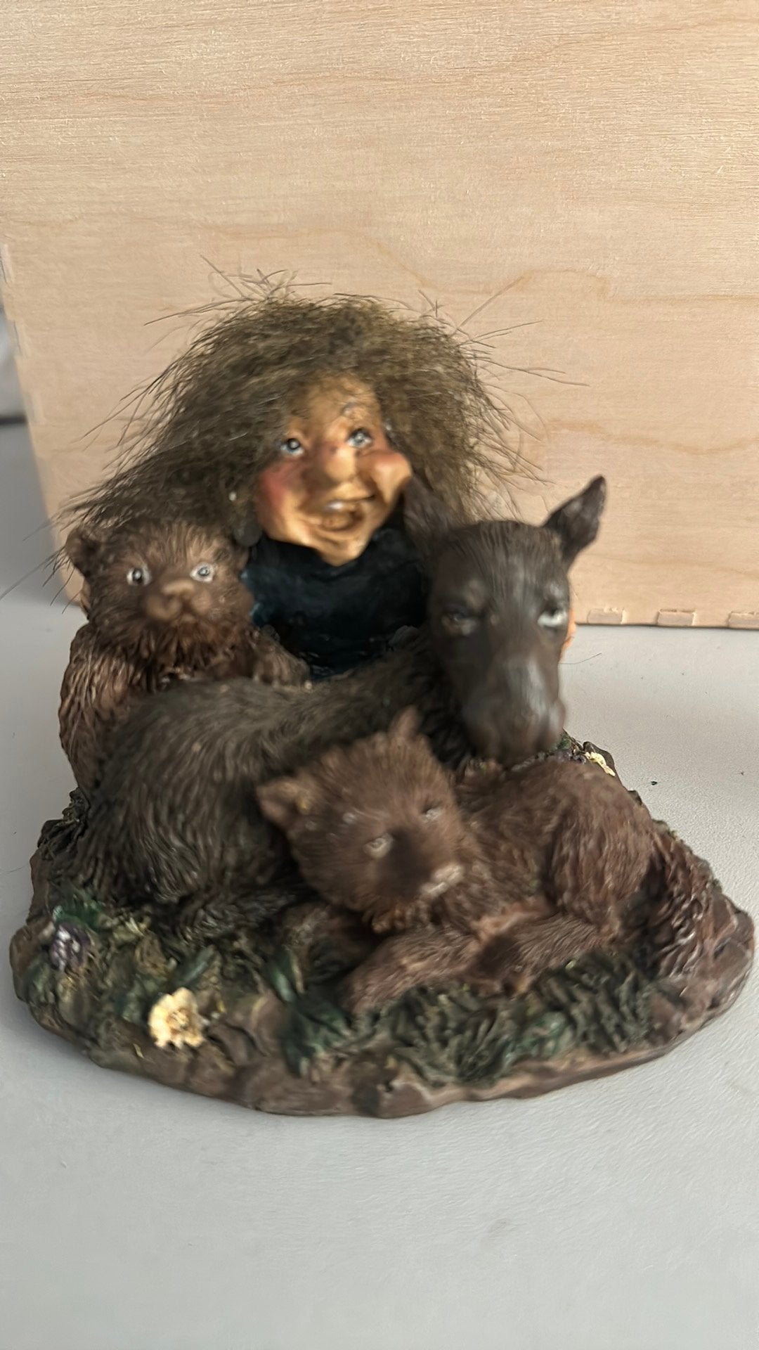 Vintage Zweedse Trol met beren en eland, Ophalen of Verzenden, Zo goed als nieuw
