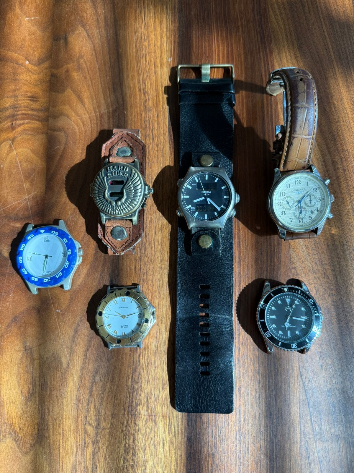 7 horloges police longines vw boccia prisma hard rider, Sieraden, Tassen en Uiterlijk, Ophalen of Verzenden, Gebruikt, Staal, Overige merken