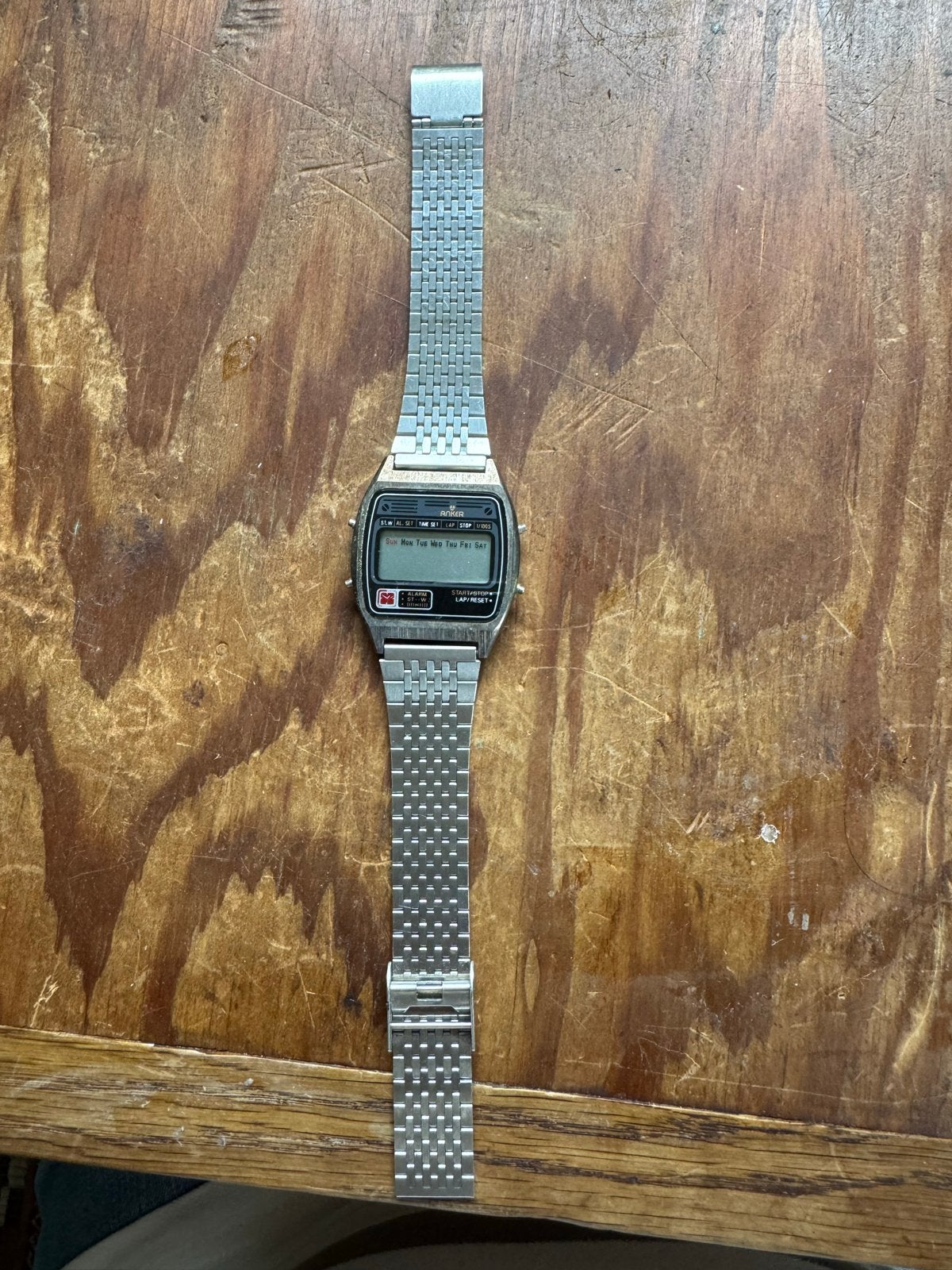 Vintage digitaal horloge Anker - Werking onbekend, Overige merken, Gebruikt, Staal, Polshorloge