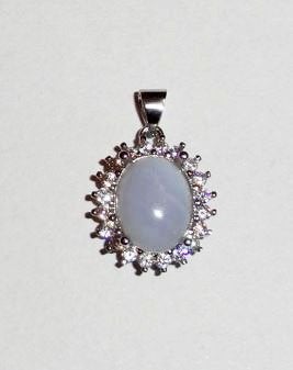 Hanger Chalcedoon zilver 925 edelsteen, Sieraden, Tassen en Uiterlijk, Edelstenen, Verzenden, Nieuw