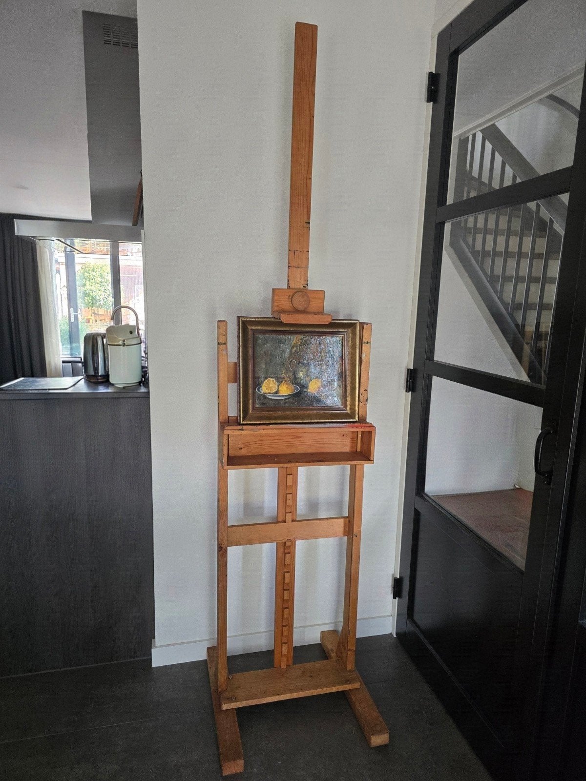 Houten schildersezel met opbergvak, Ophalen, Gebruikt, Ezel