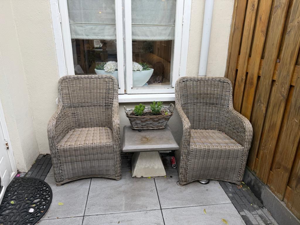 2 Wicker Tuinstoelen, Ophalen, Gebruikt, Wicker