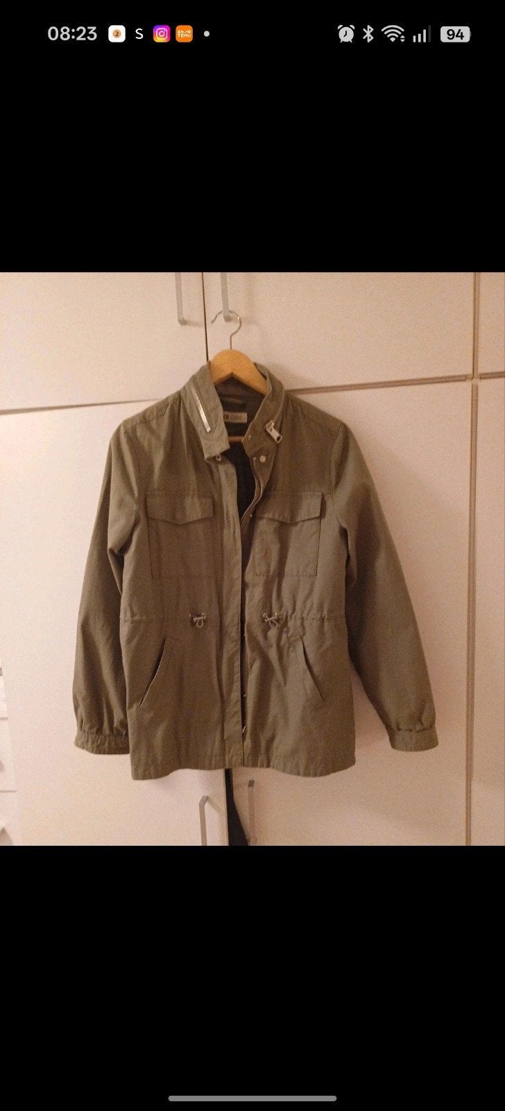 H&M Groene Jas Maat 158, Ophalen of Verzenden, Zo goed als nieuw, Meisje, Jas