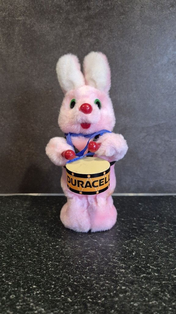 Vintage Duracell konijn met trommel, 20cm. T6, Tweedehands verkoop, Tweedehands verkoop, Gebruikt, Konijn