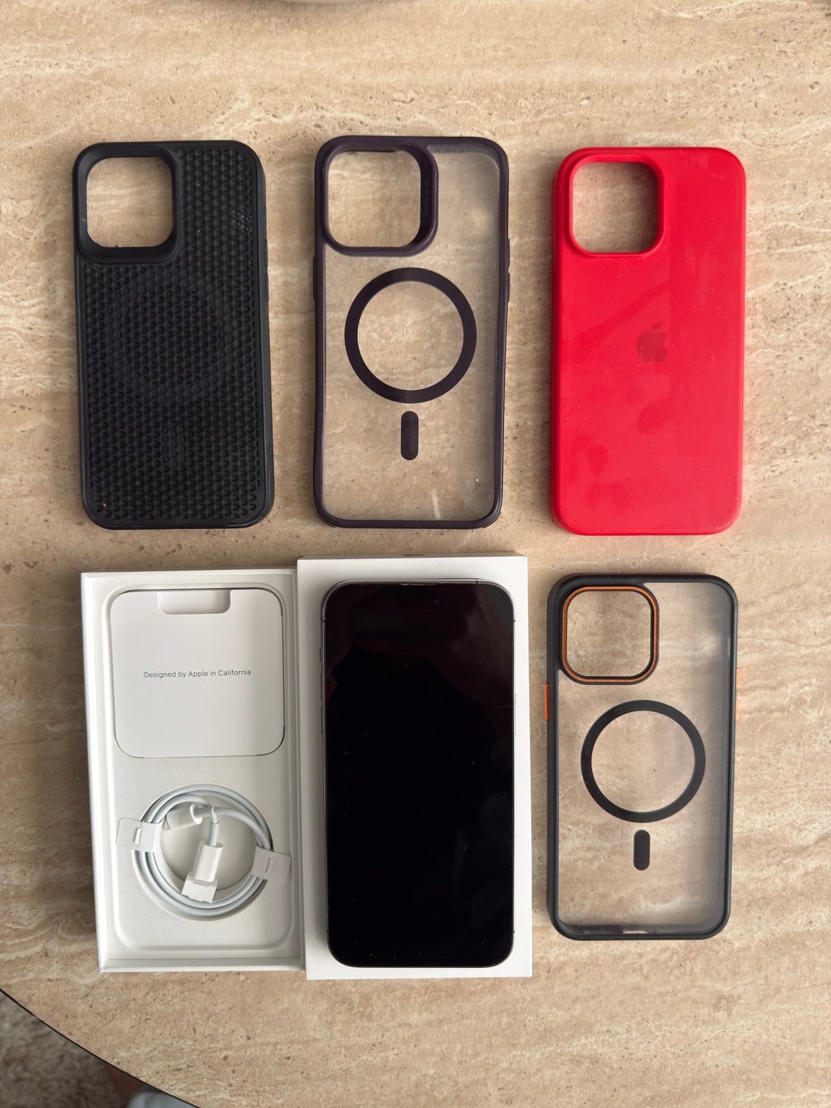 iPhone 14 Pro Max 128GB Deep Purple + 4 hoesjes, Paars, Ophalen of Verzenden, Zonder simlock, IPhone 14 Pro Max