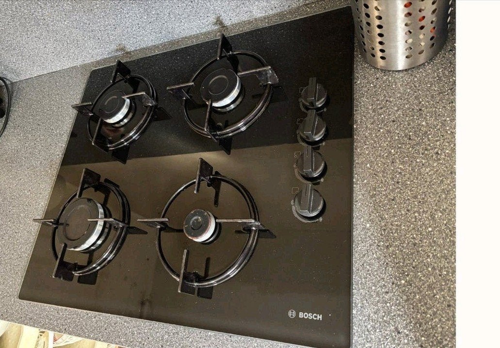 Bosch Kookplaat Glas Zwart - Zo goed als nieuw, Ophalen, 4 kookzones, Zo goed als nieuw, Inbouw
