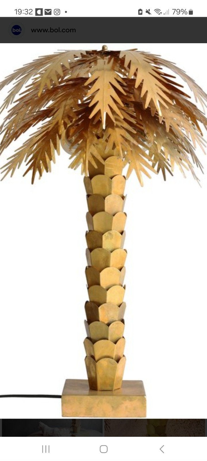 Gezocht: HKliving Palmboom Gouden Messing Lamp, Overige stijlen, Ophalen of Verzenden, Zo goed als nieuw, Goud