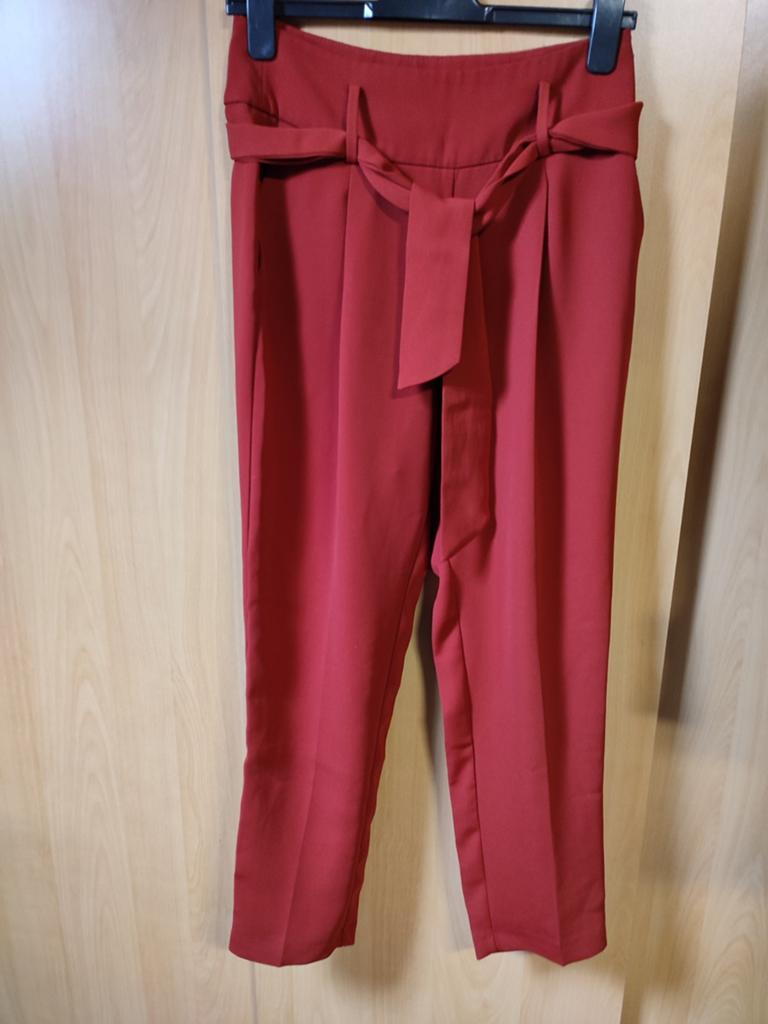Zara  Rode Palazzo met Strik - Maat S, Zara, Nieuw, Ophalen of Verzenden, Maat 36 (S)