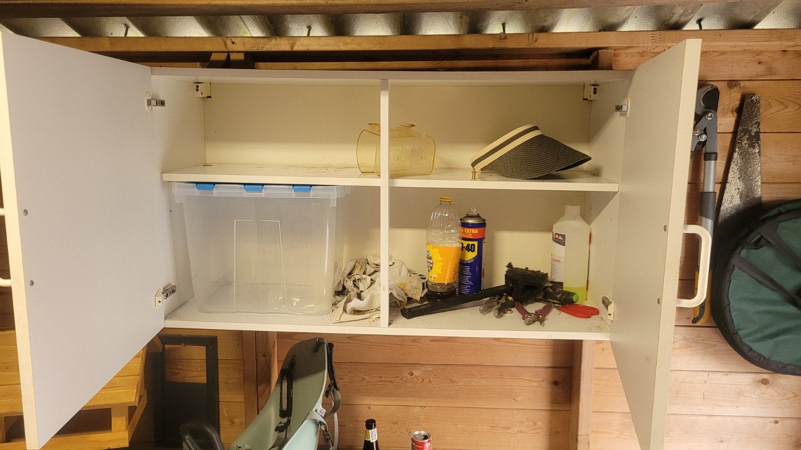 Witte opbergkast voor schuur of garage, Ophalen, Gebruikt