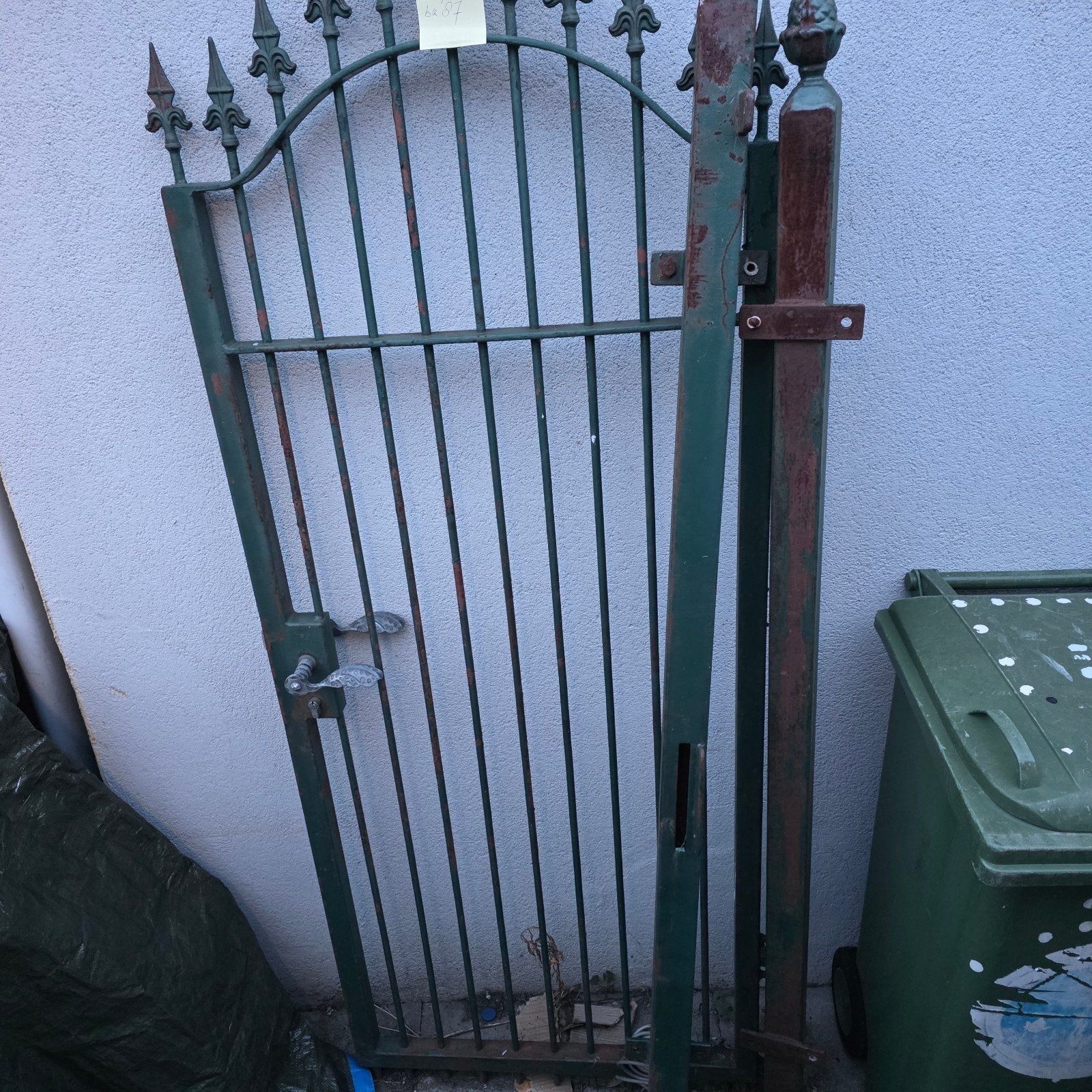 Robuuste ijzeren tuinpoort - Groen, 183x87 cm, Tuin en Terras, Tuinpoorten, Ophalen, Gebruikt, Minder dan 100 cm, Looppoort